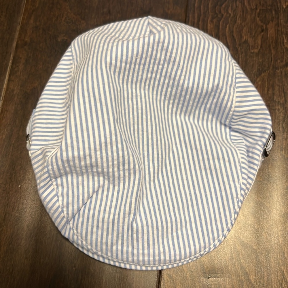 NWT Janie and Jack Seersucker Striped Newsboy Hat!